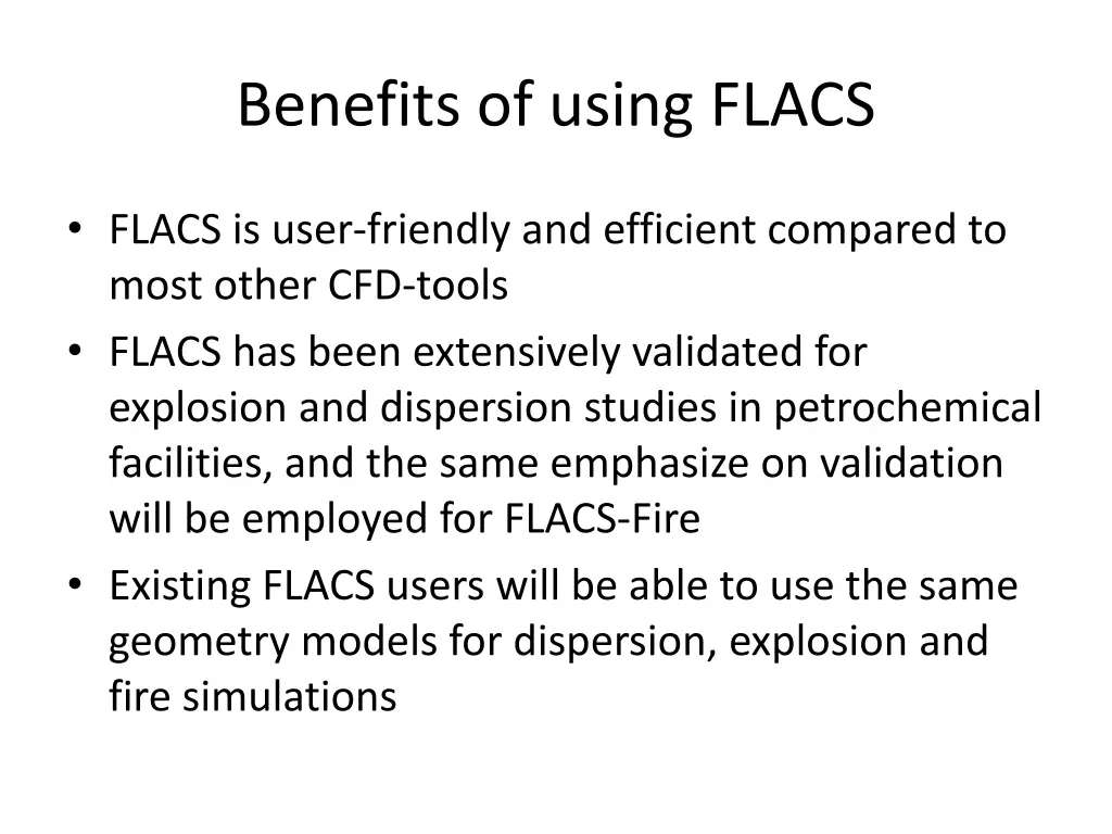 benefits of using flacs