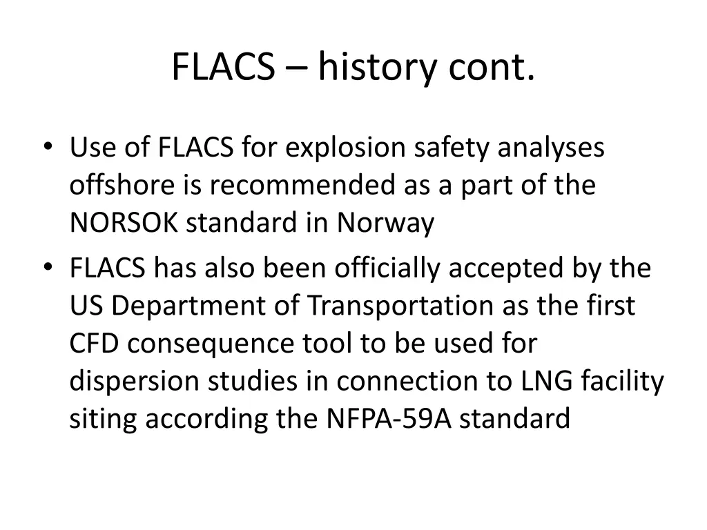 flacs history cont