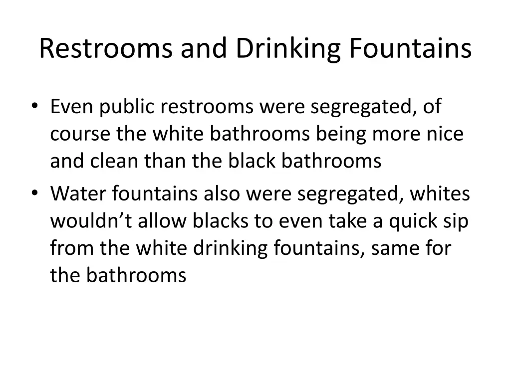 restrooms and drinking fountains