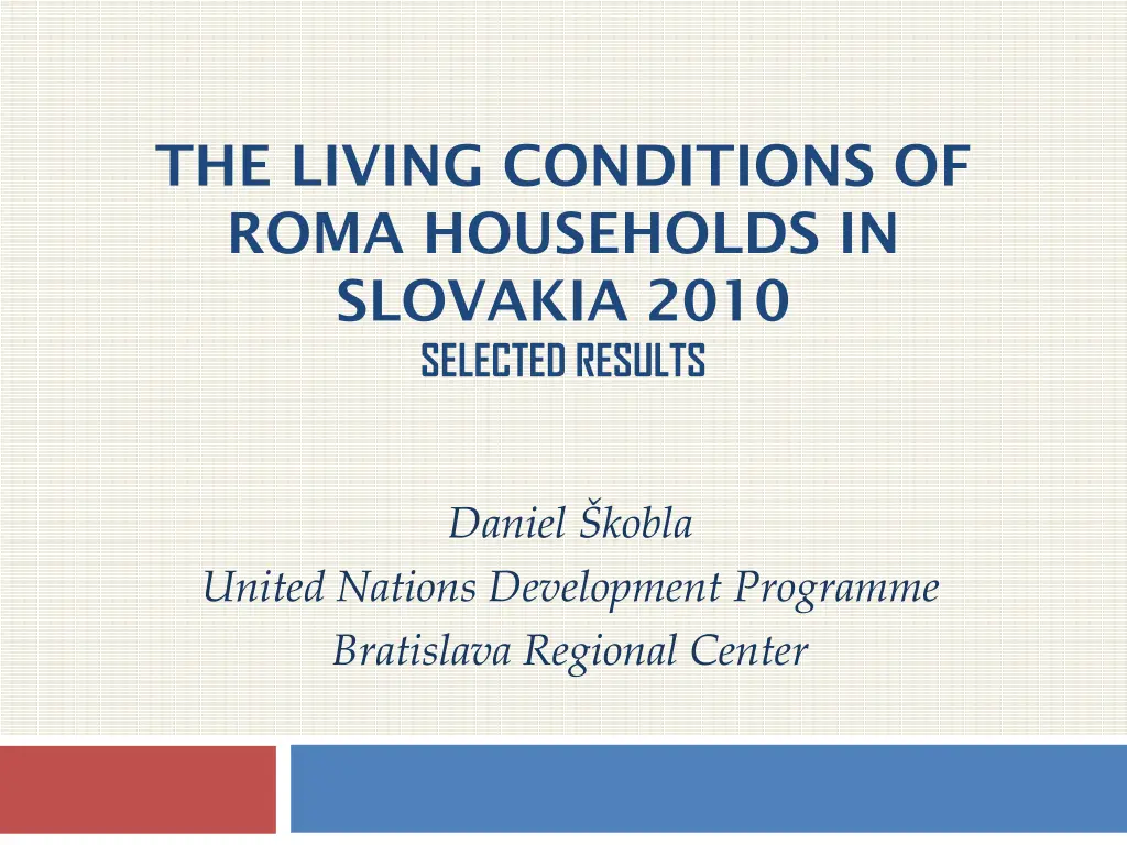 the living conditions of roma households