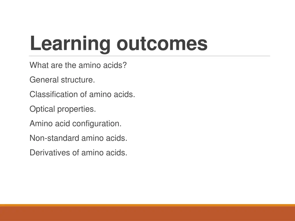 learning outcomes
