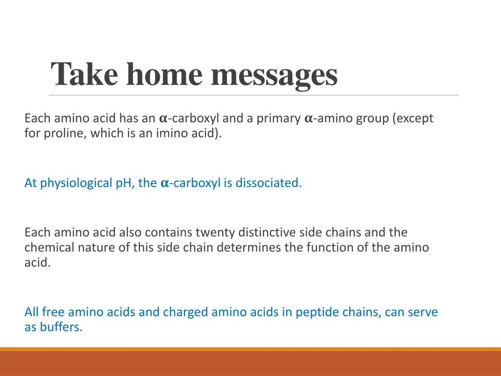 take home messages