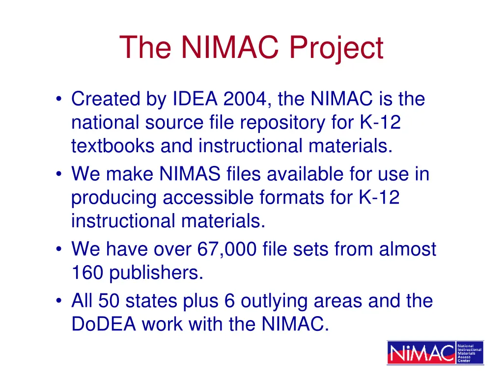 the nimac project