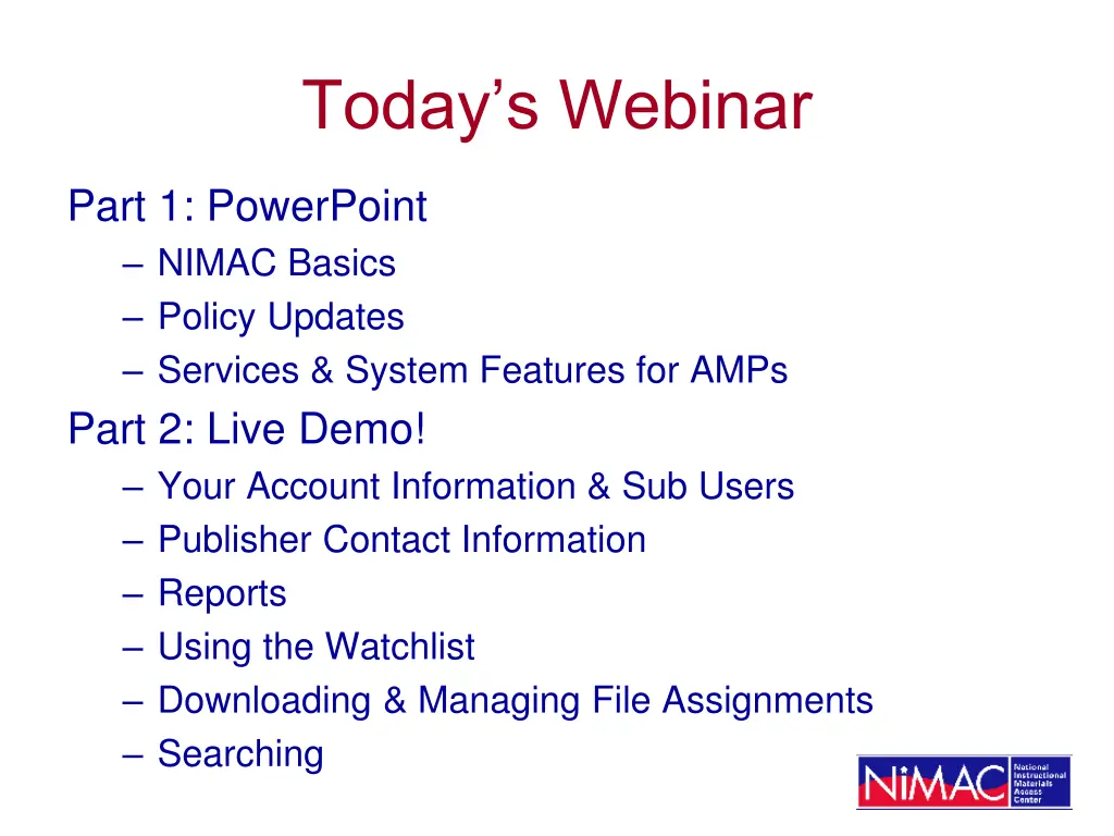 today s webinar