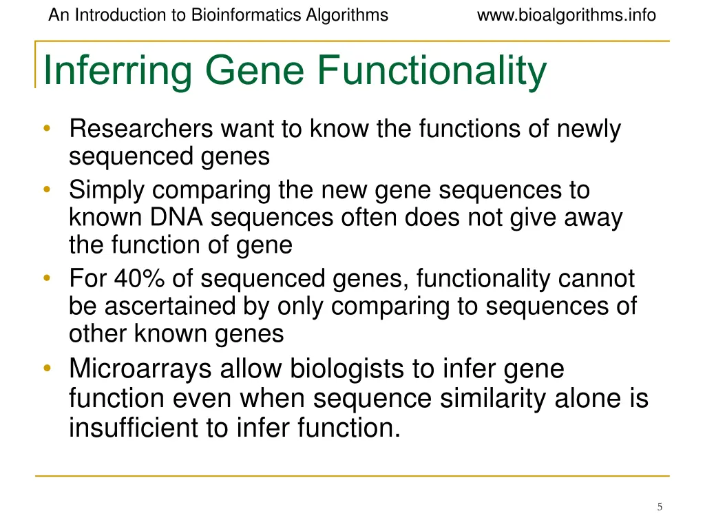 an introduction to bioinformatics algorithms 3