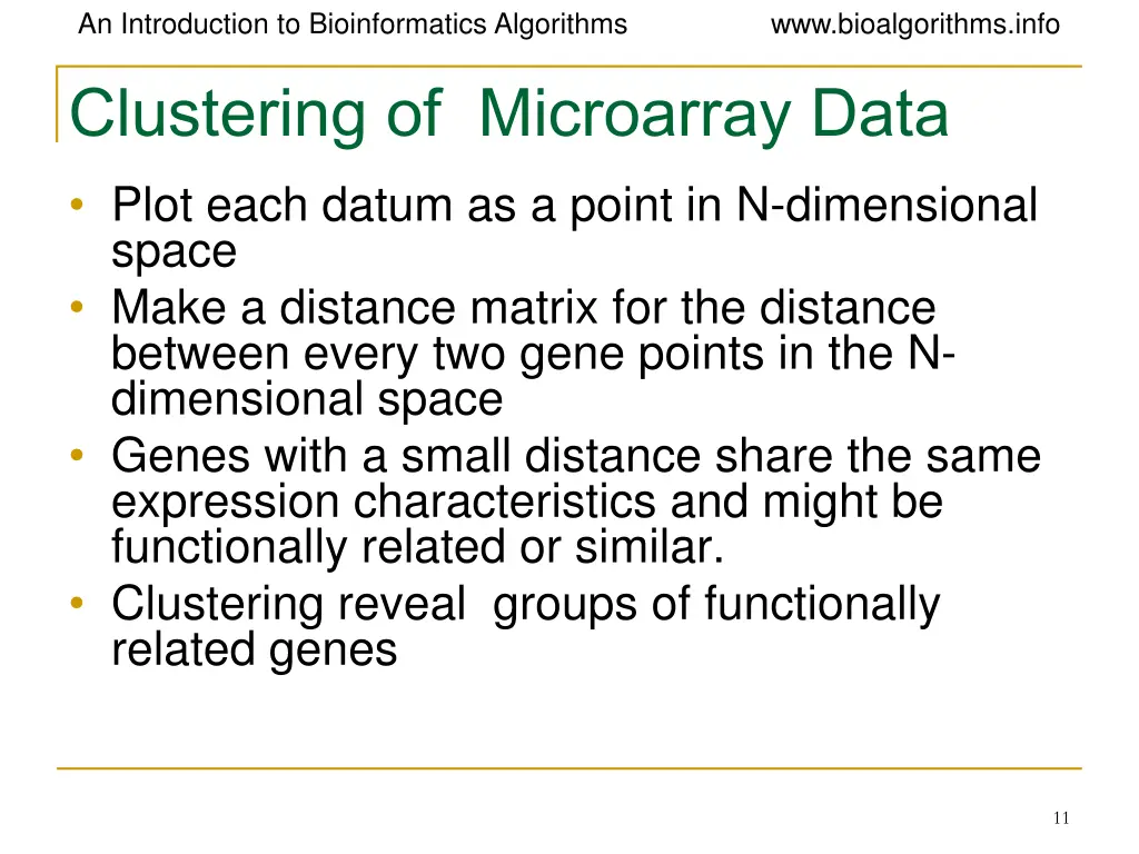 an introduction to bioinformatics algorithms 8