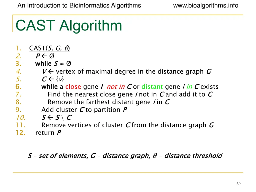 an introduction to bioinformatics algorithms cast