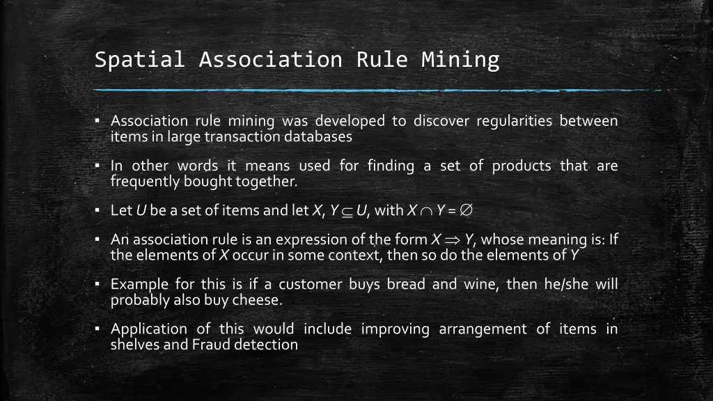 spatial association rule mining
