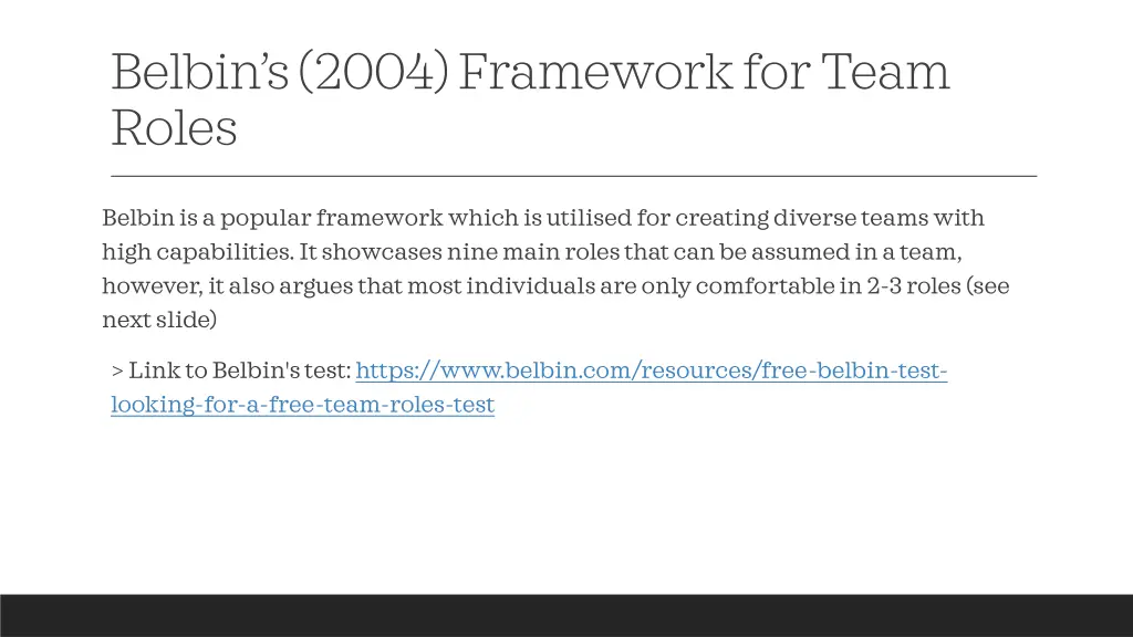 belbin s 2004 framework for team roles
