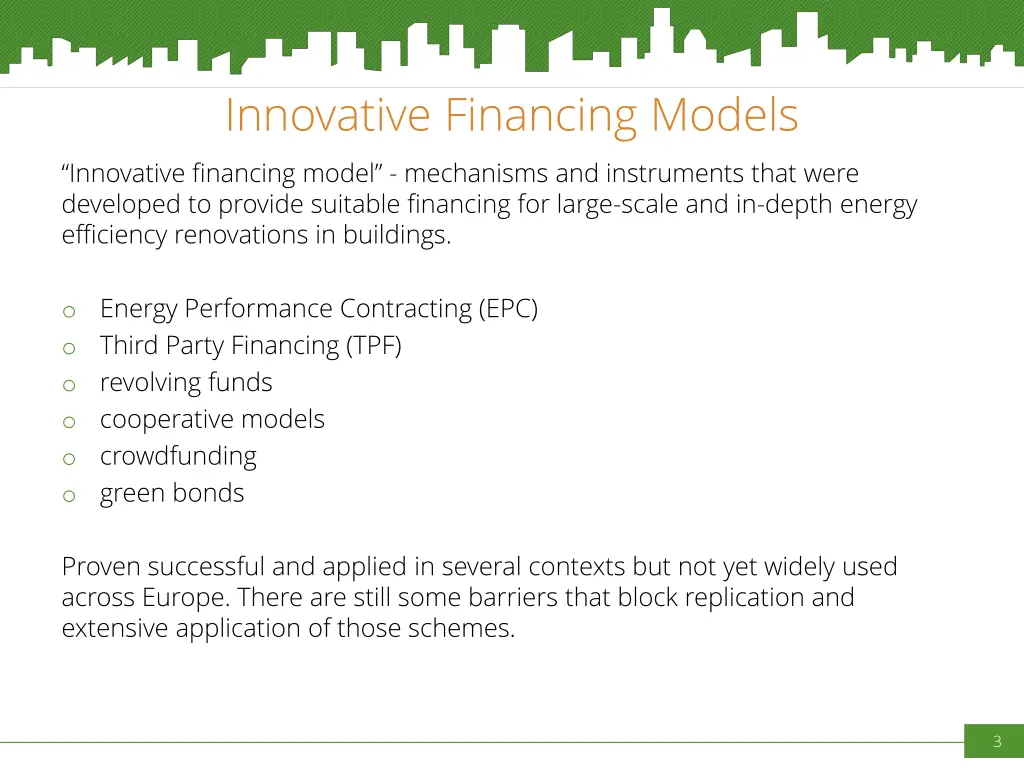innovative financing models