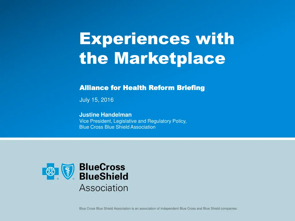 experiences with the marketplace