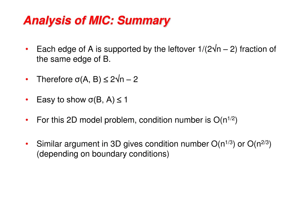 analysis of mic summary