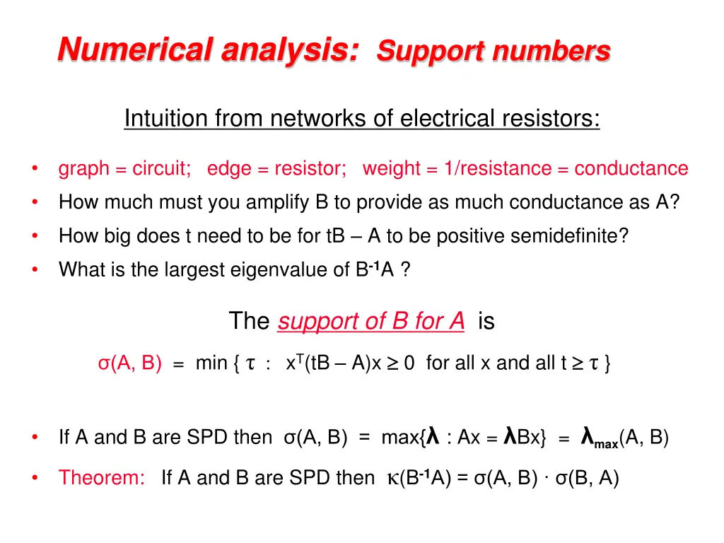 numerical analysis support numbers