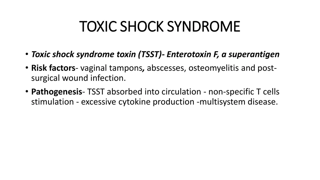 toxic shock syndrome toxic shock syndrome