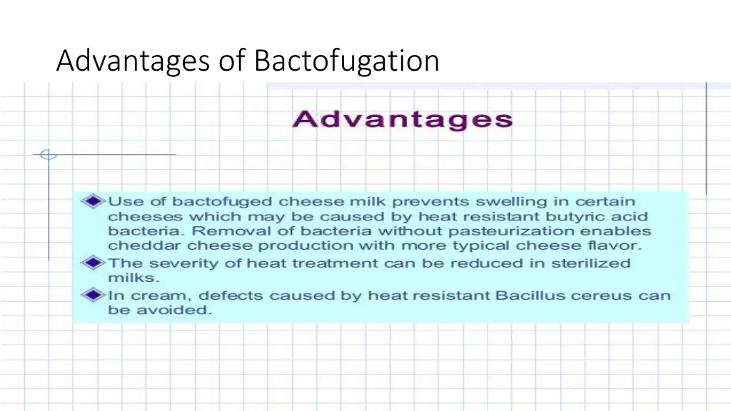 advantages of bactofugation