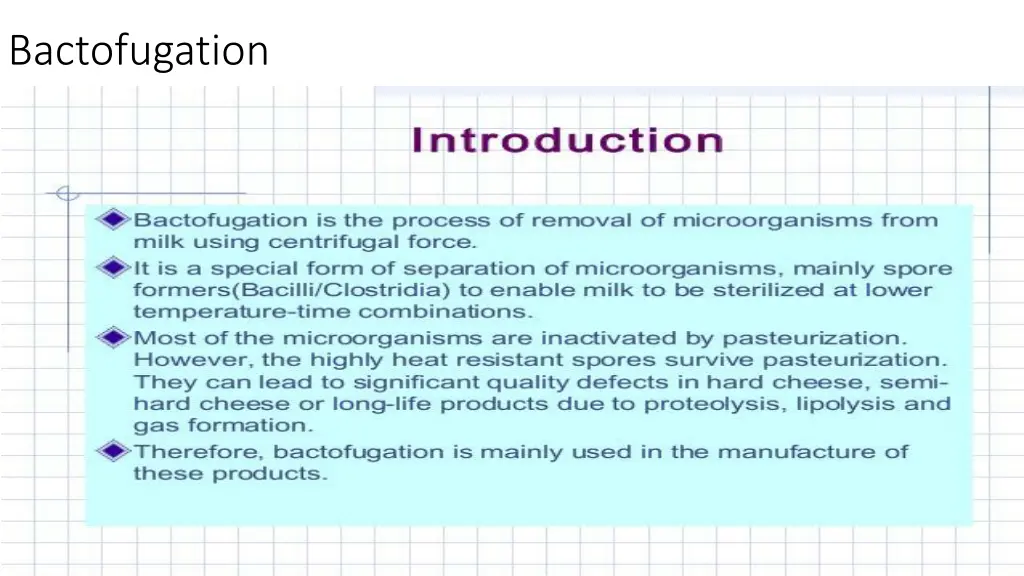 bactofugation