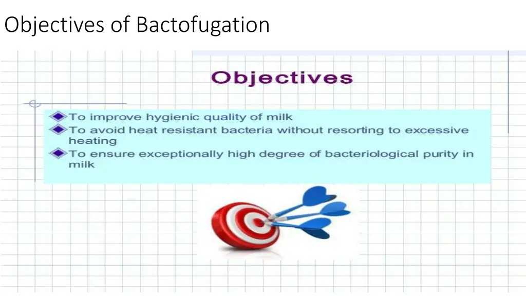 objectives of bactofugation