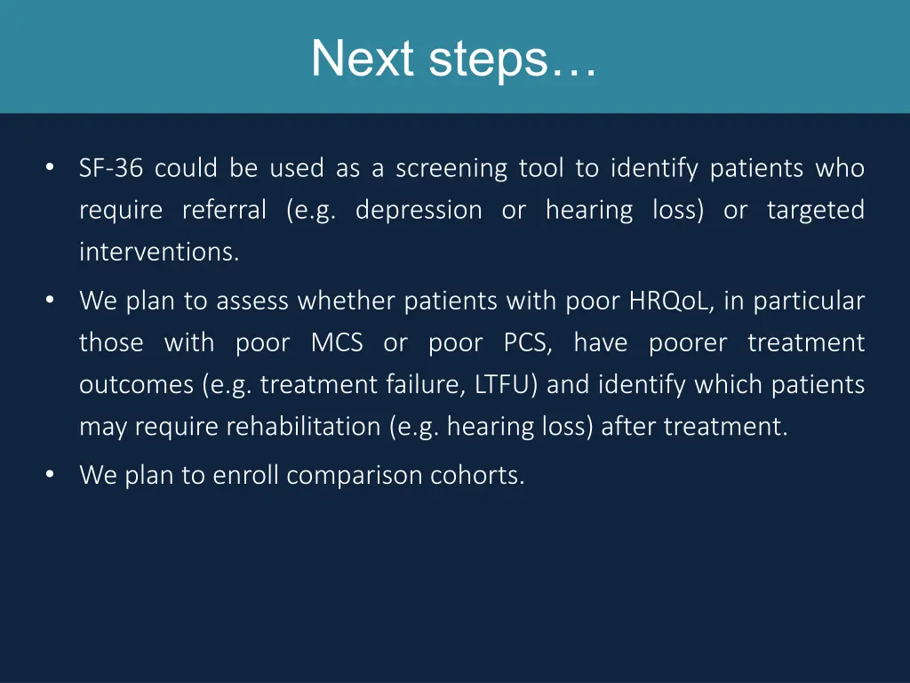 next steps