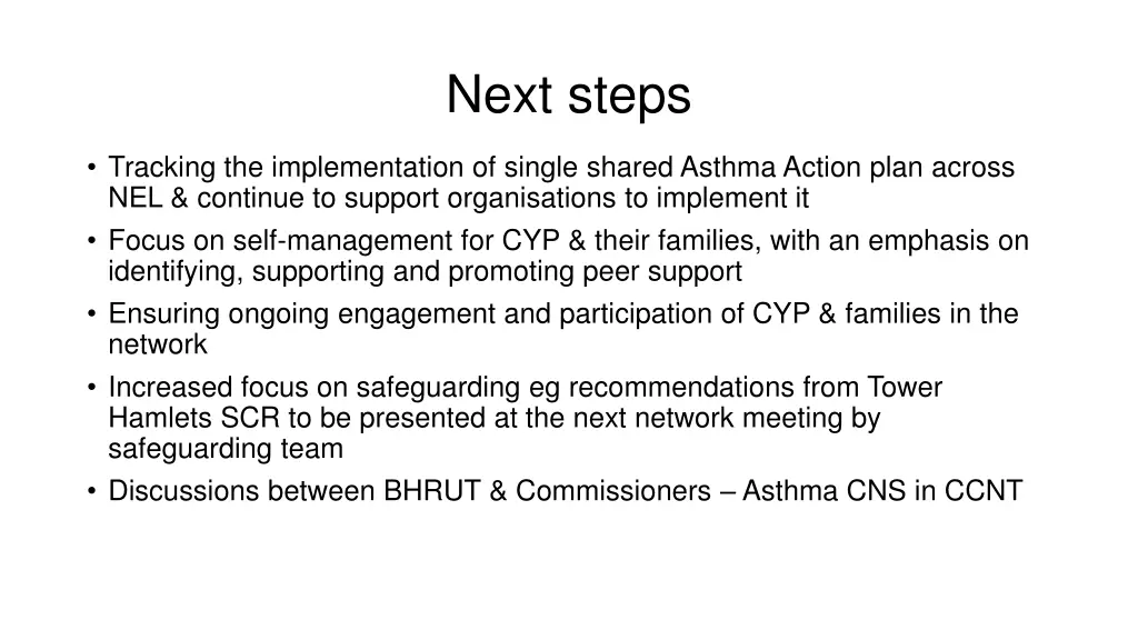 next steps