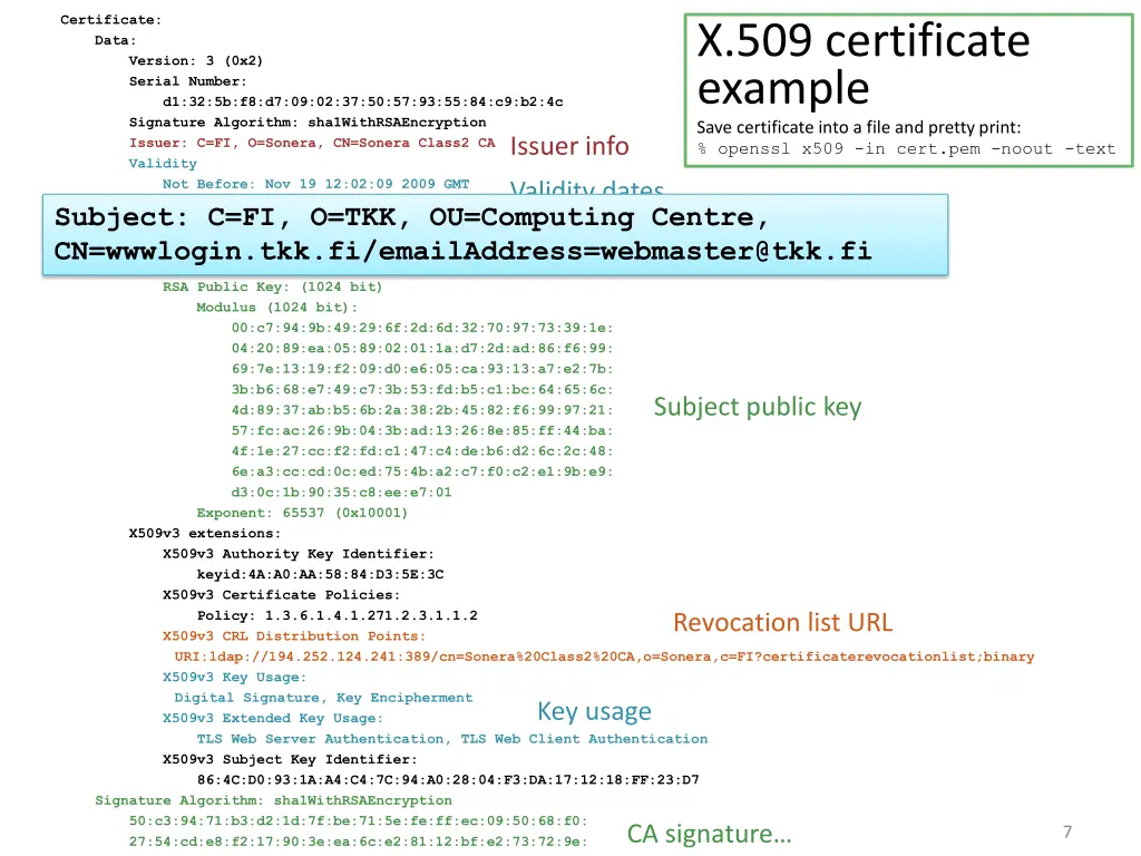 certificate data version 3 0x2 serial number 1