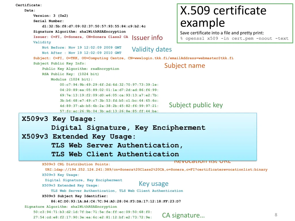 certificate data version 3 0x2 serial number 2