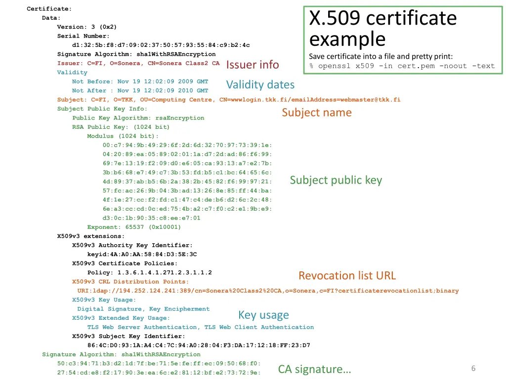 certificate data version 3 0x2 serial number