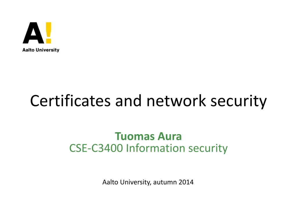 certificates and network security