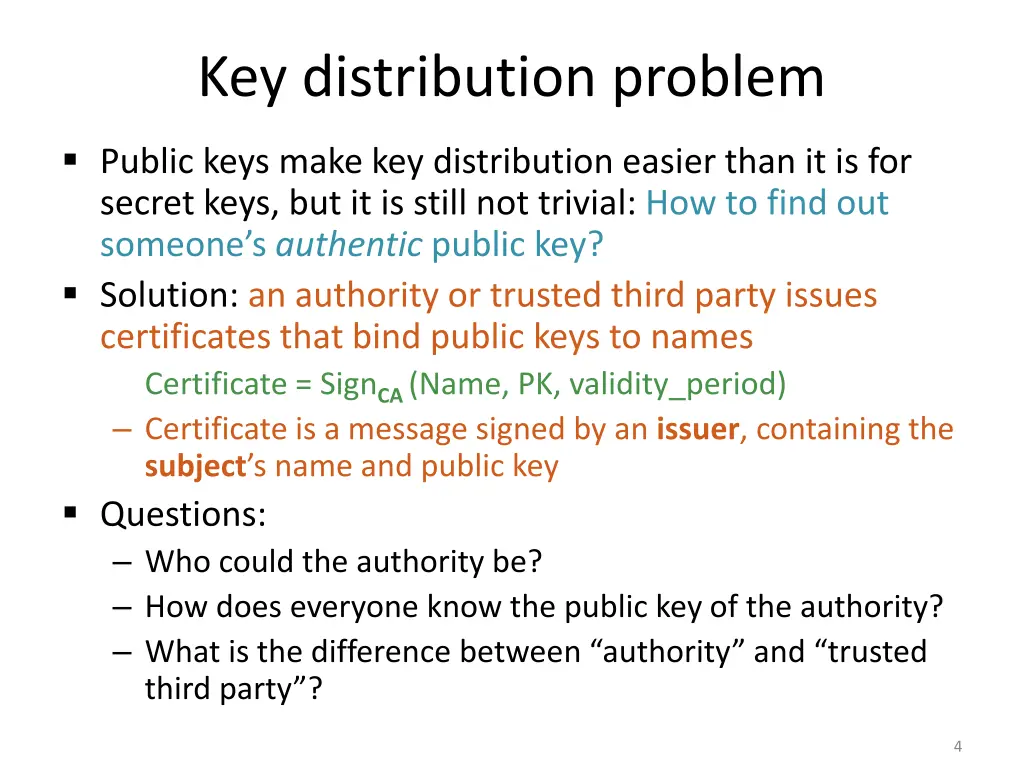 key distribution problem