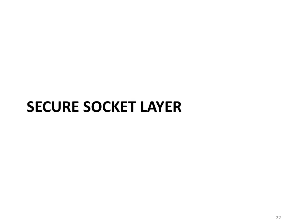 secure socket layer