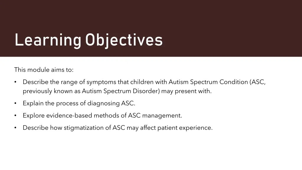 learning objectives