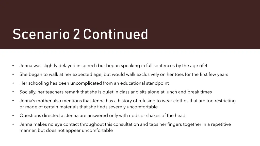 scenario 2 continued