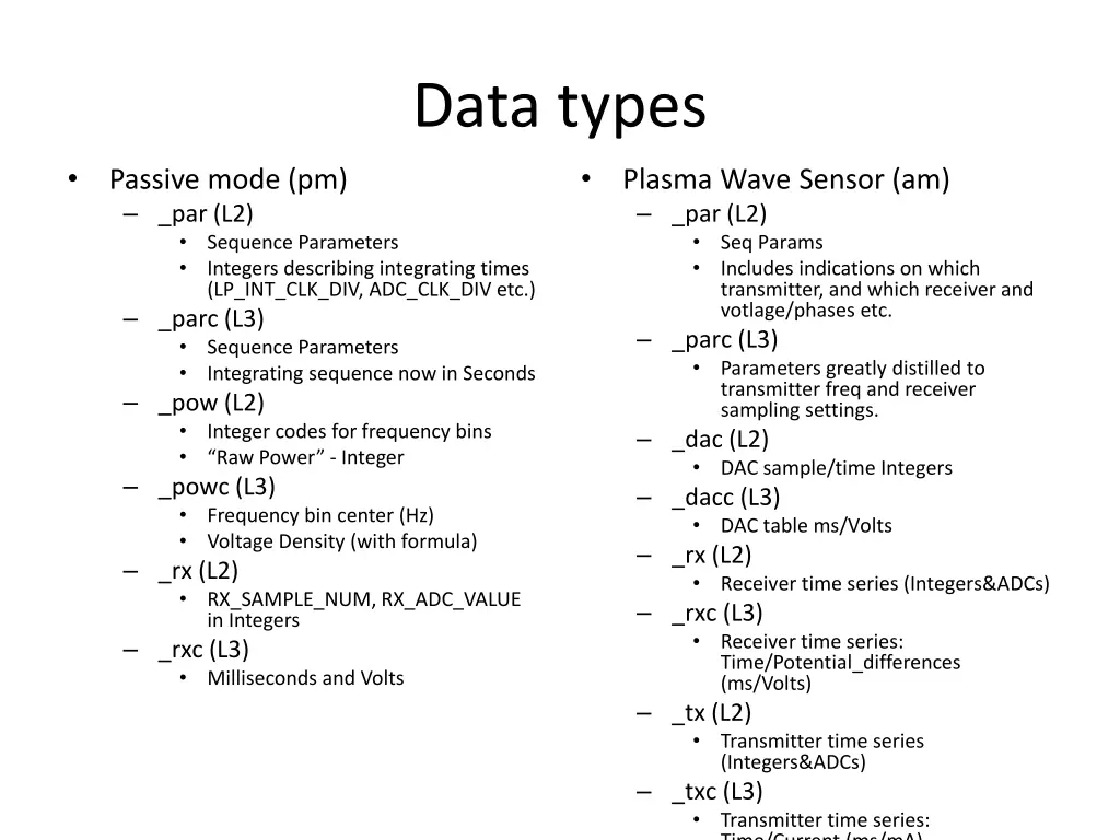 data types