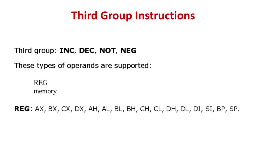 third group instructions