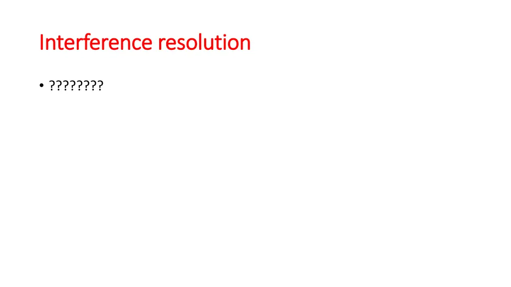 interference resolution interference resolution