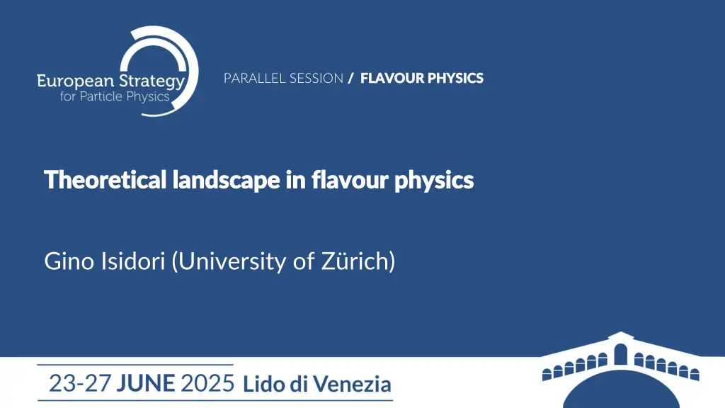 parallel session flavour physics flavour physics