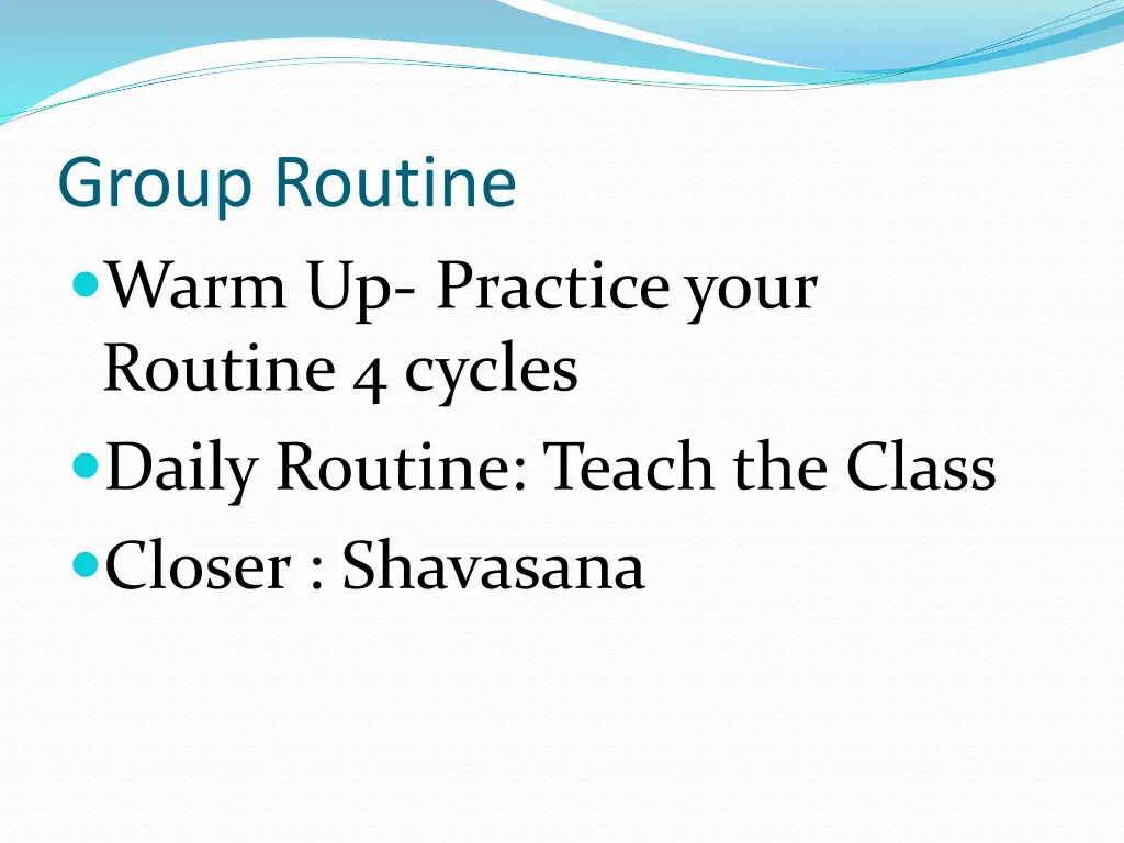 group routine warm up practice your routine