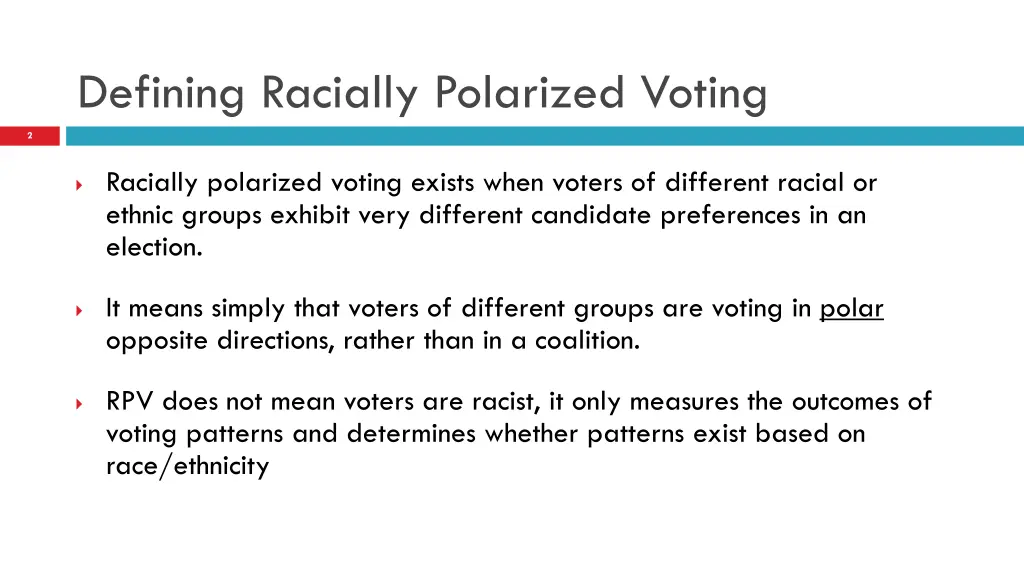 defining racially polarized voting