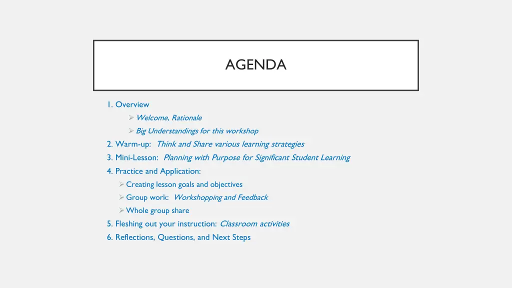 agenda
