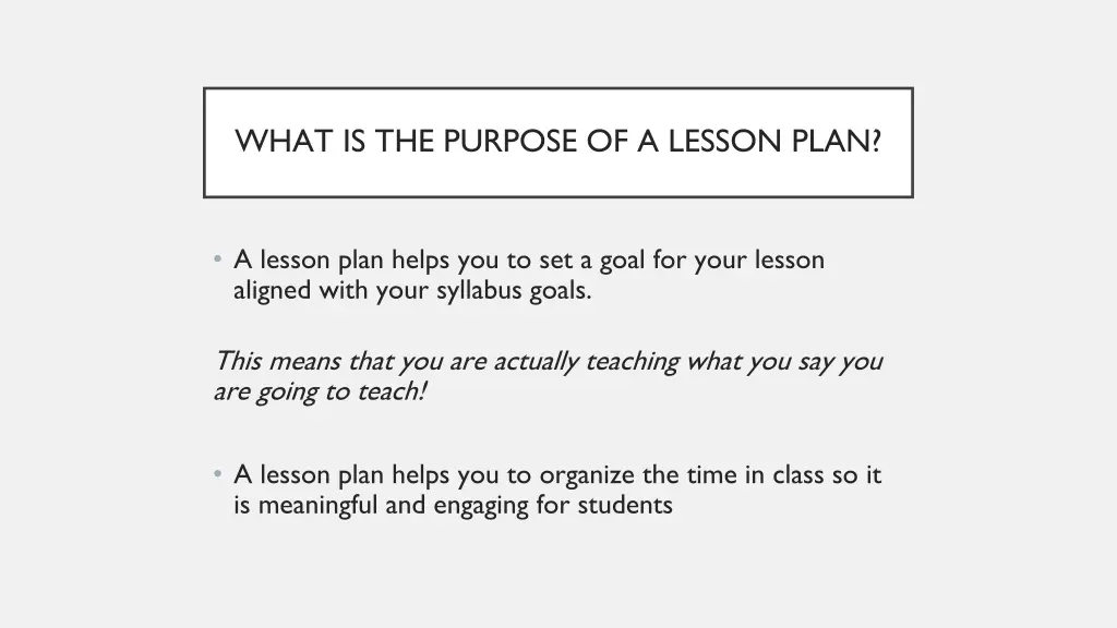 what is the purpose of a lesson plan