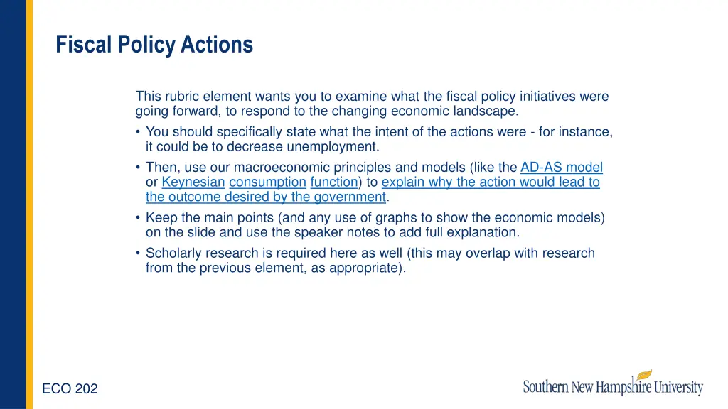 fiscal policy actions