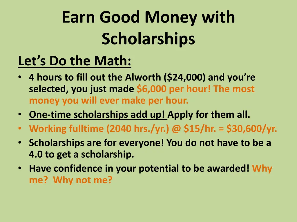 earn good money with scholarships