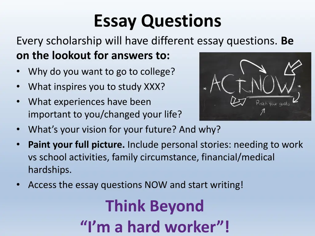 essay questions