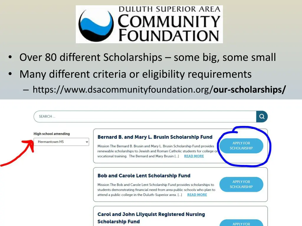 over 80 different scholarships some big some