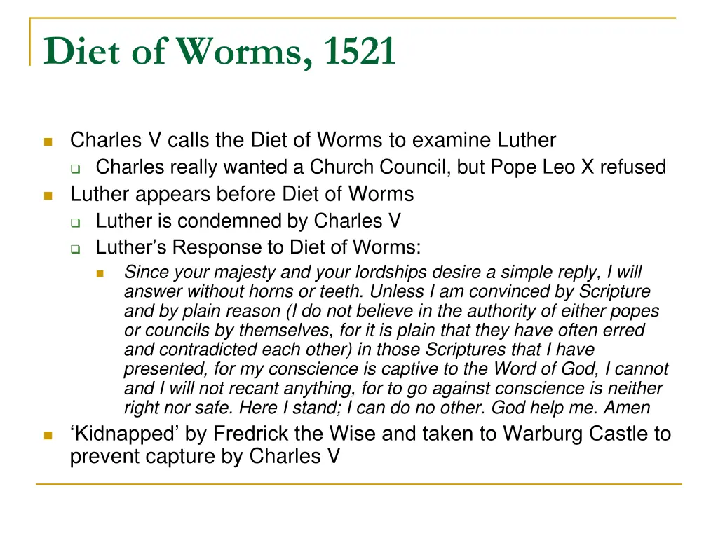 diet of worms 1521