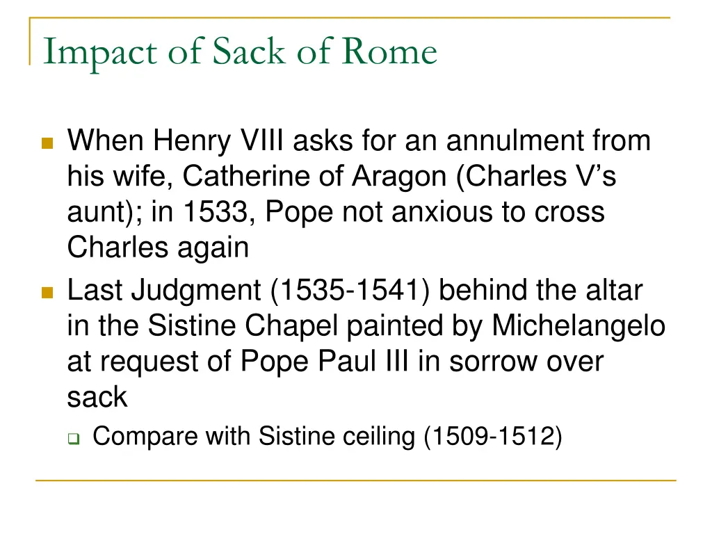 impact of sack of rome
