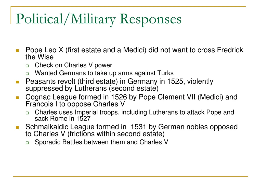 political military responses