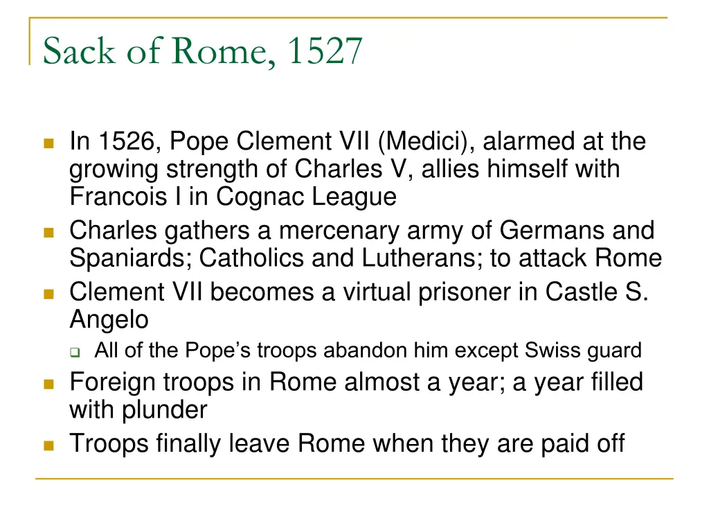 sack of rome 1527