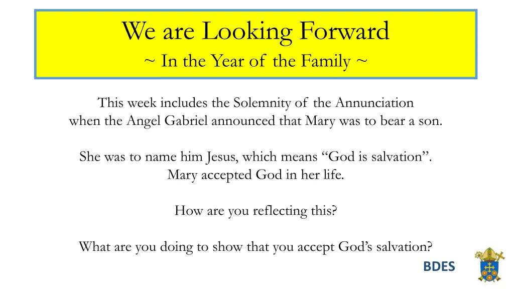 we are looking forward in the year of the family