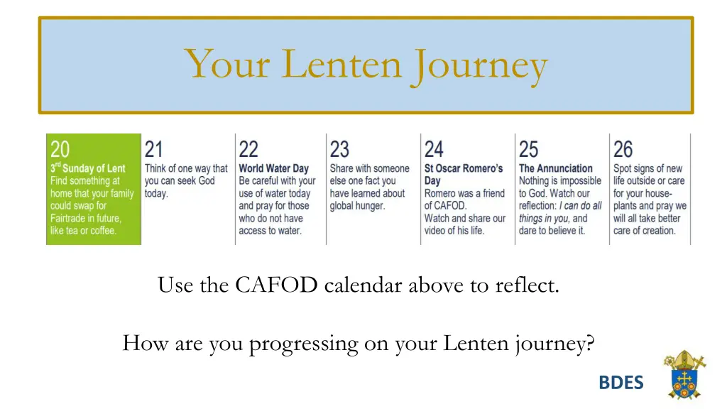 your lenten journey