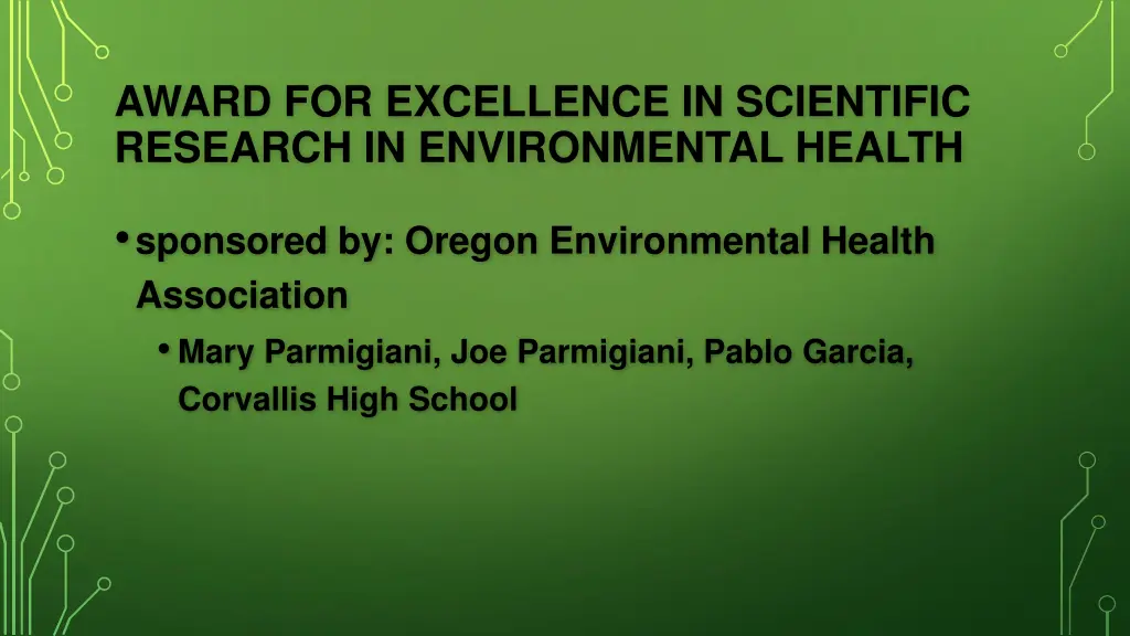 award for excellence in scientific research